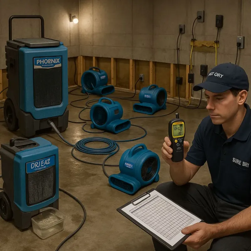 Structural Drying and Dehumidification process in Westmoreland County, VA